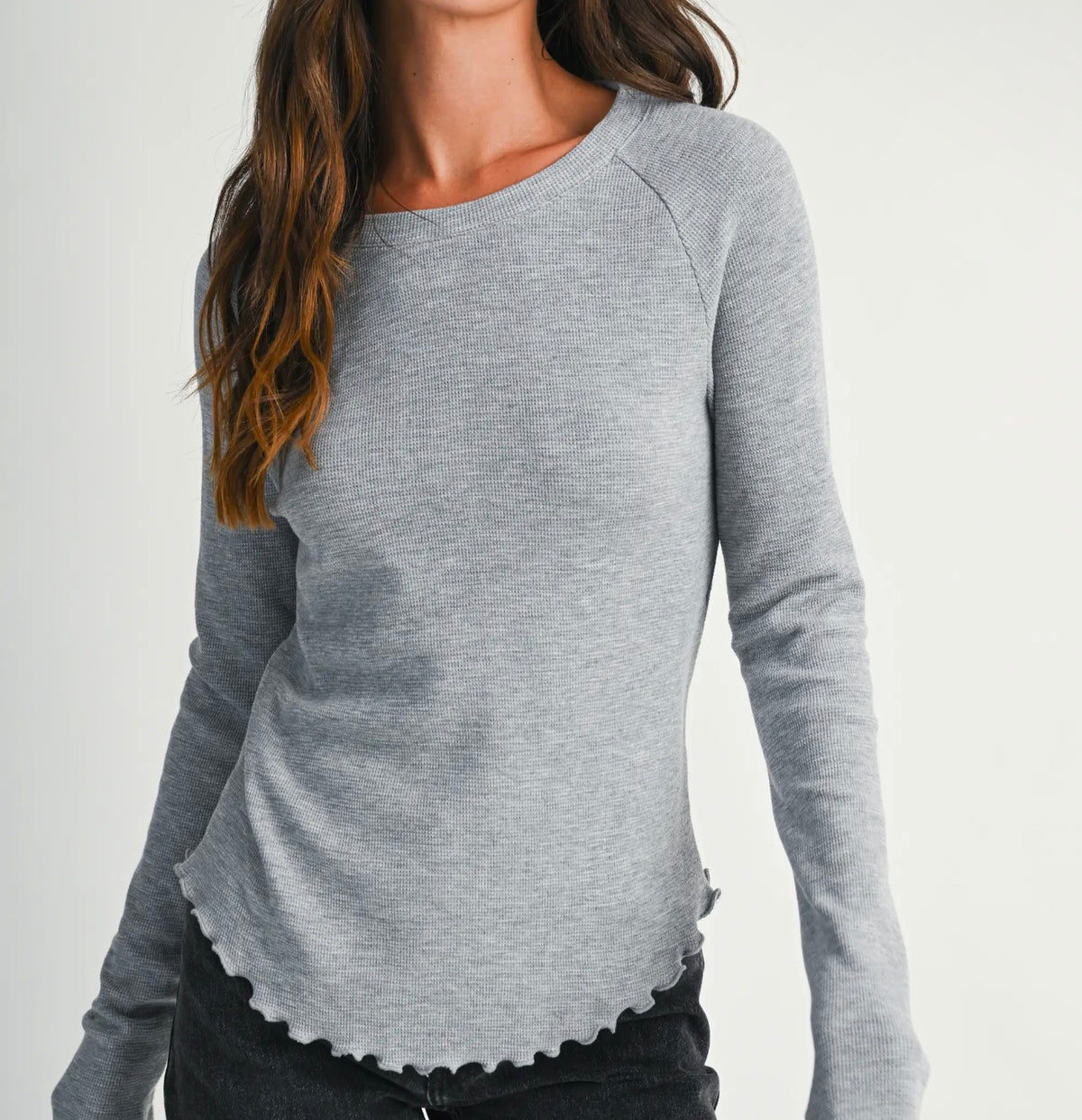 Lettuce Hem Long Sleeve Top