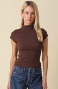 Emily Mock Neck Short Sleeve Top